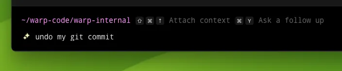 The sparkles on the command line indicate Agent Mode is active.